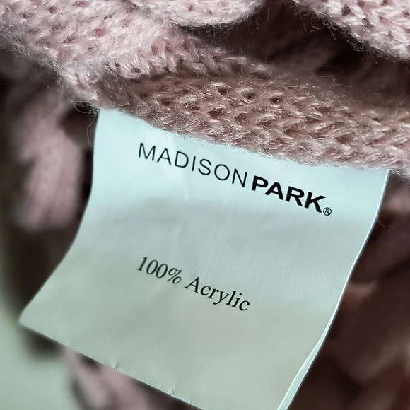 Madison Park Blush Chunky Double Knit Throw Blanket Handmade 50W x60L Boho